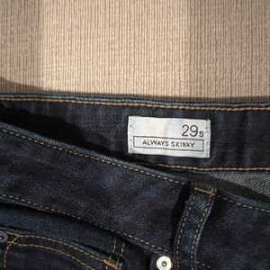 1969 gap always skinny dark wash jeans size 29s